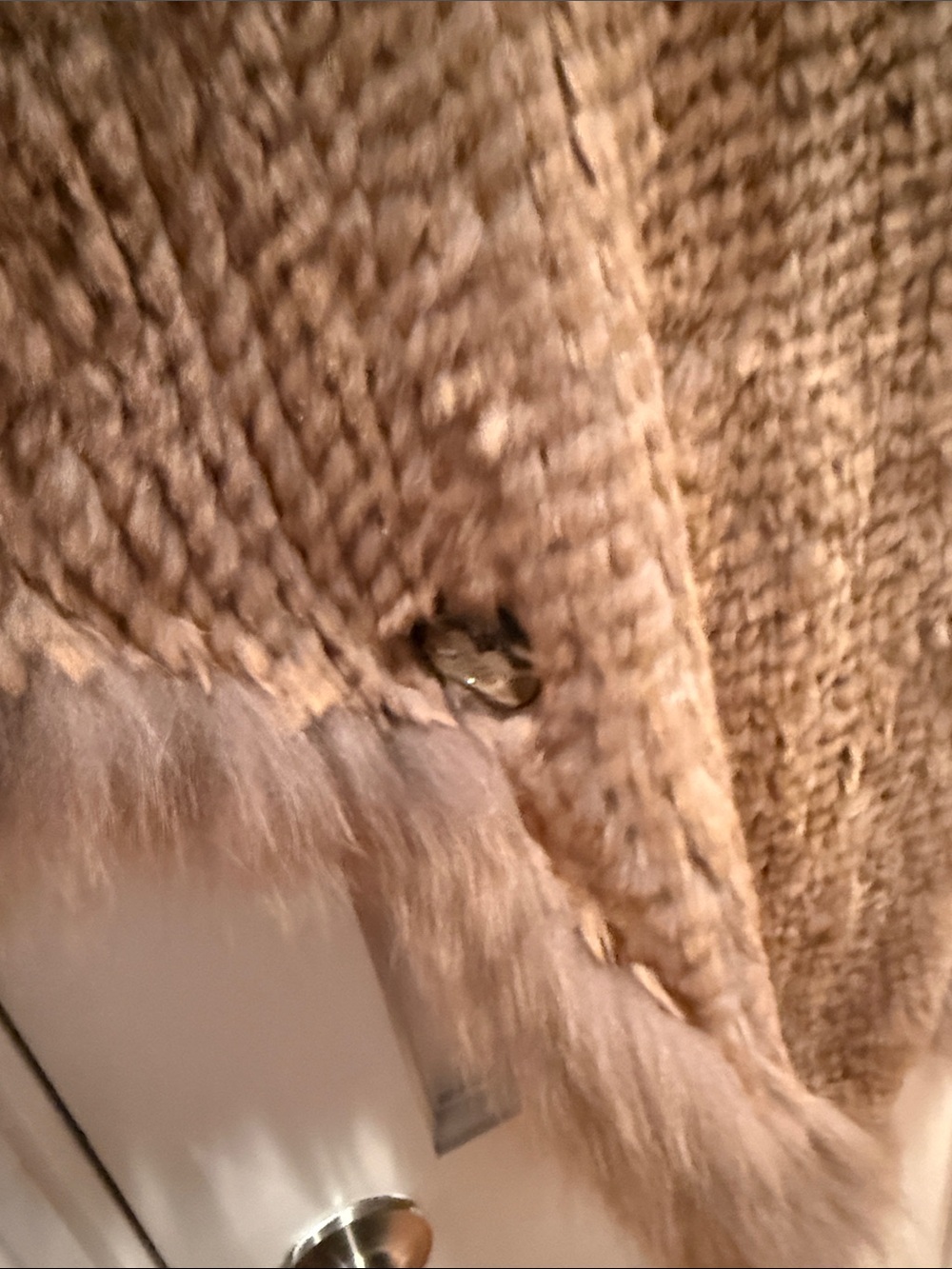 Sheared Rabbit Poncho with pockets. - Picture 4 of 6
